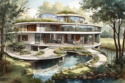 Projekt Luxus-Villa Öko als Bild-Lizenz zu Ihrem Projekt by Luxdesign69.com-900€