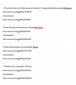 LINKs-Amazon.de-zu den EBooks + Taschenbücher-Fortsetzung 2